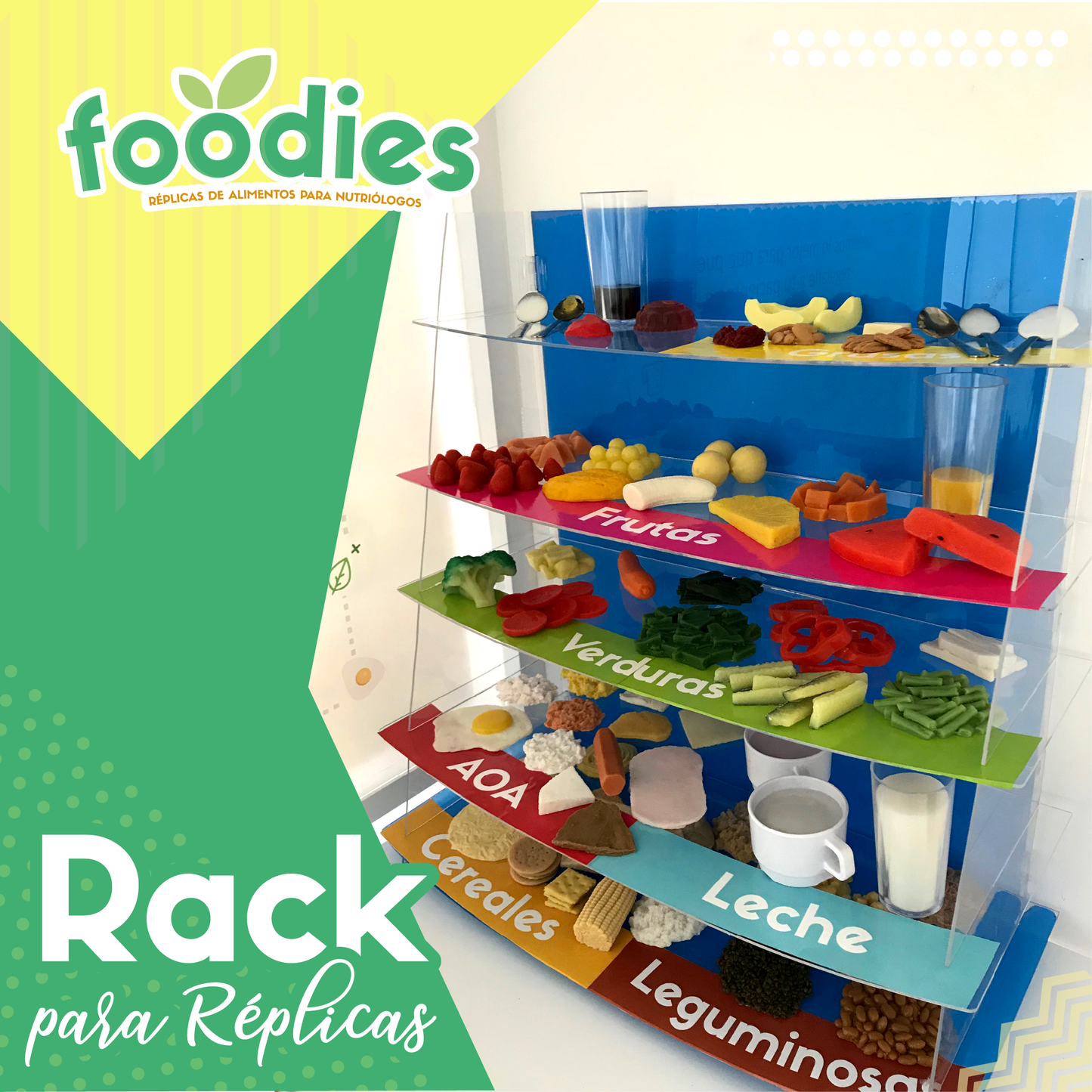 Rack para Réplicas de Alimentos - NUTRITIENDA MX